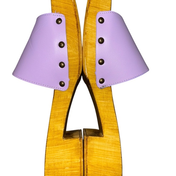 Seychelles Marine Layer Lavender Mules with Wooden Sole Women’s Sz 8/EU 39 - Picture 4 of 11